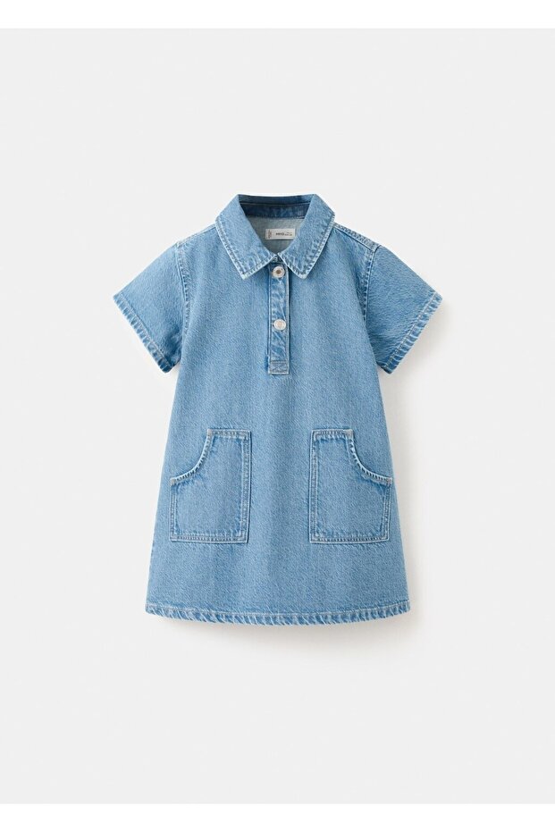 Denim gömlek elbise - 2