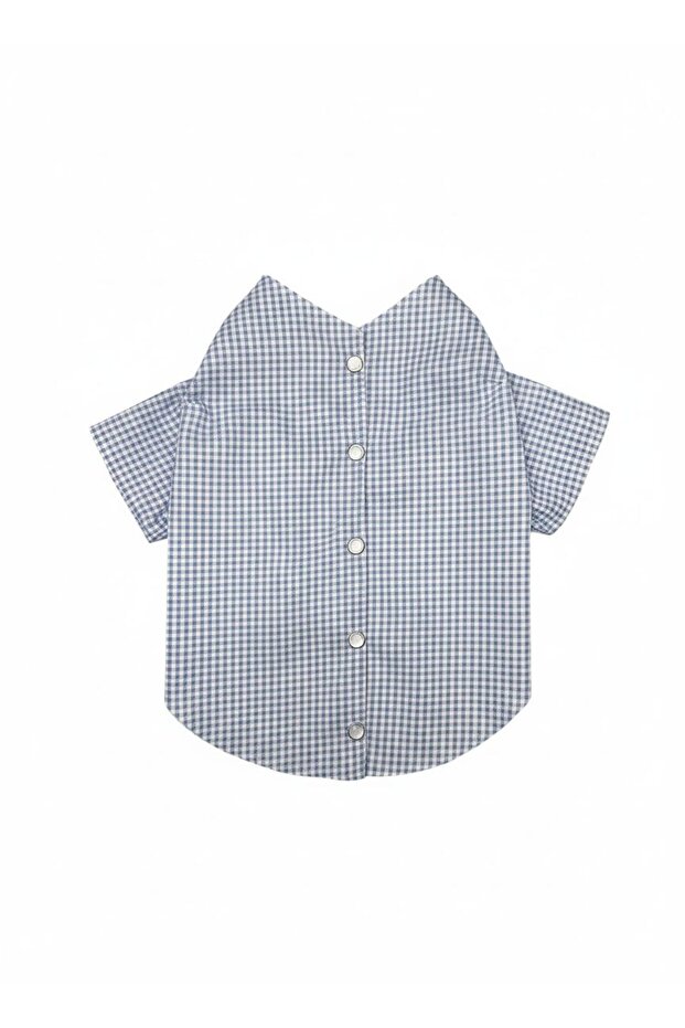 Dog Shirt Blue and White Plaid Dog Outfit Dress