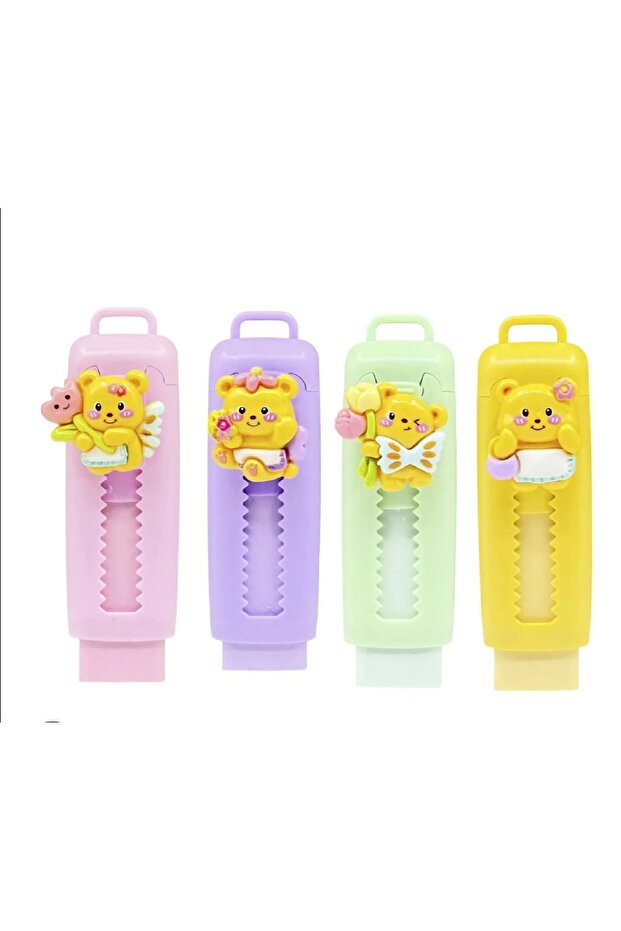 Micro Honey Bear Cute Teddy Bear Sliding Eraser 1 Piece