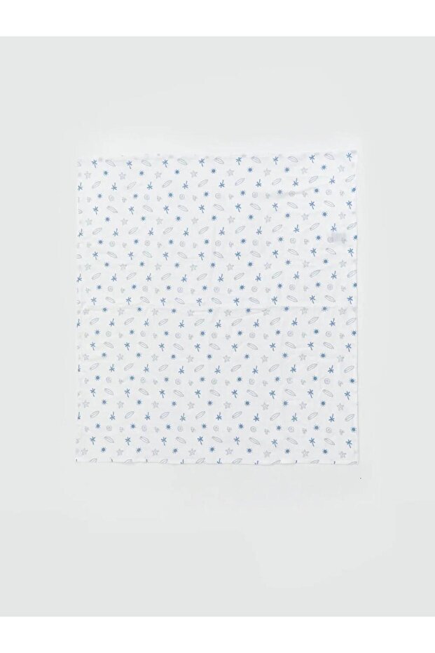 Ecru Printed Baby Girl Muslin Cloth 90X100 cm (S6)
