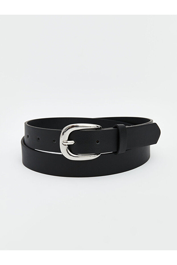 Black Leather-Look Women's Belt from Guliis Store