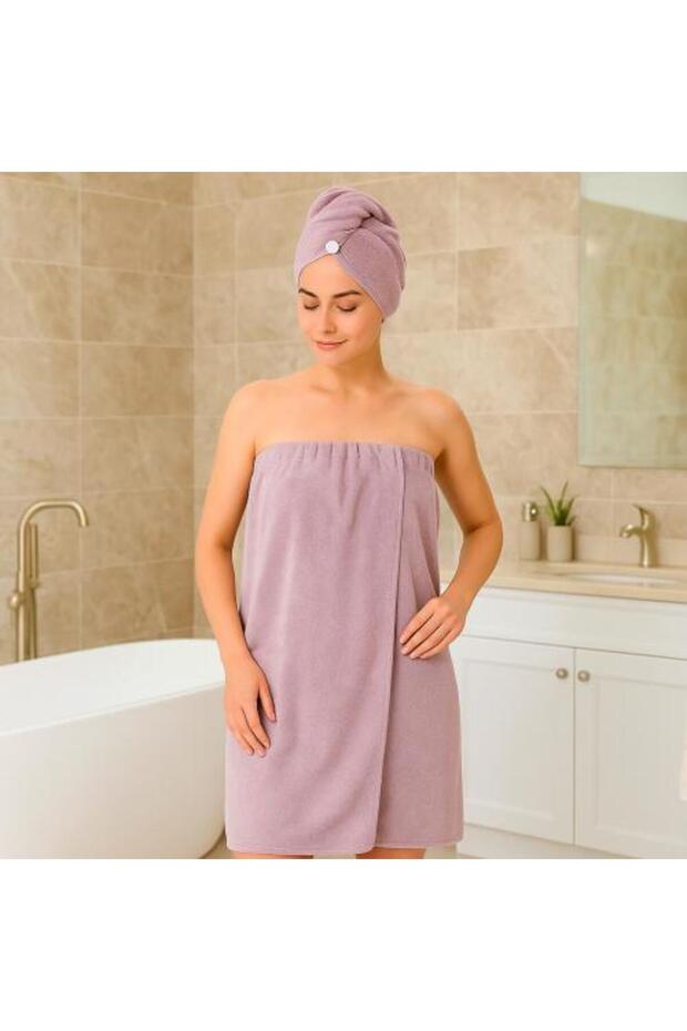 طقم حمام 2 في 1 - بنفسجي فاتح - 1