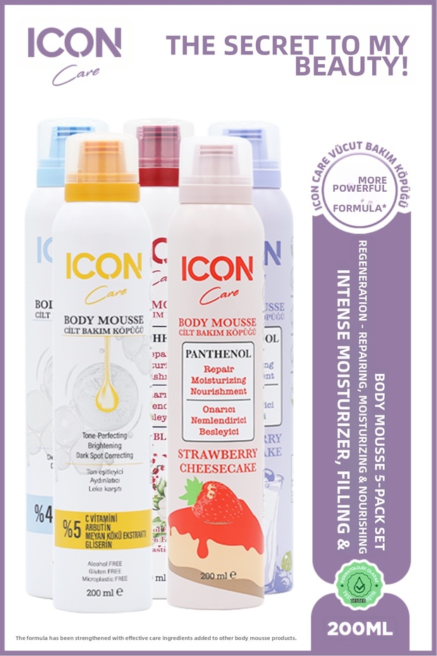Skin Care Foam Vitamin C & Hyaluronic Acid & Wild Bloom & Creme Brulee & Blueberry Milkshake
