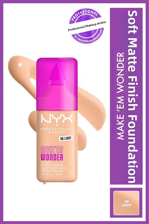 Make' Em Wonder Soft Matte Finish Foundation 06 - Light