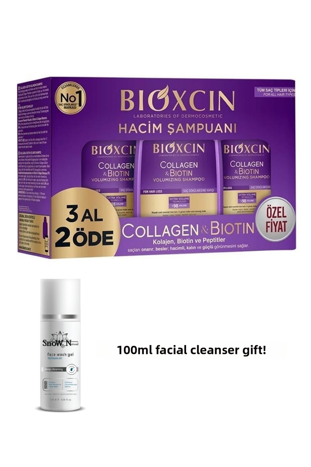 Shampoo with Collagen & Biotin for Thin & Sparse Hair 300ml Buy 3 Get 2 + 100ml Gel Gift