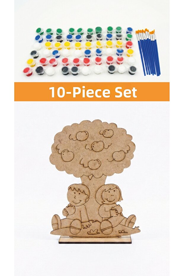 10-Piece Tree Painting Set 10 Paints 10 Brushes