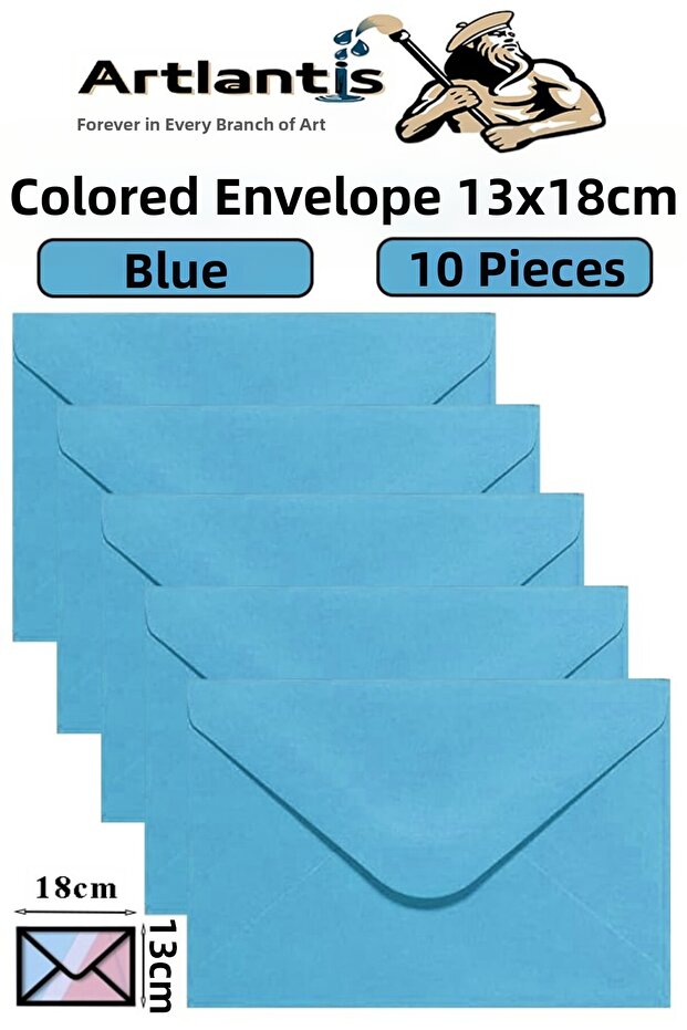 Blue Envelope 13X18 cm 10 Pieces Blue Letter Envelope Invitation Envelope Postcard Raffle Gift Envelope