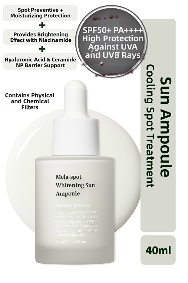 Mela-Spot Whitening Sun Ampoule / Anti-Blemish Cooling Sun Ampoule 40ml
