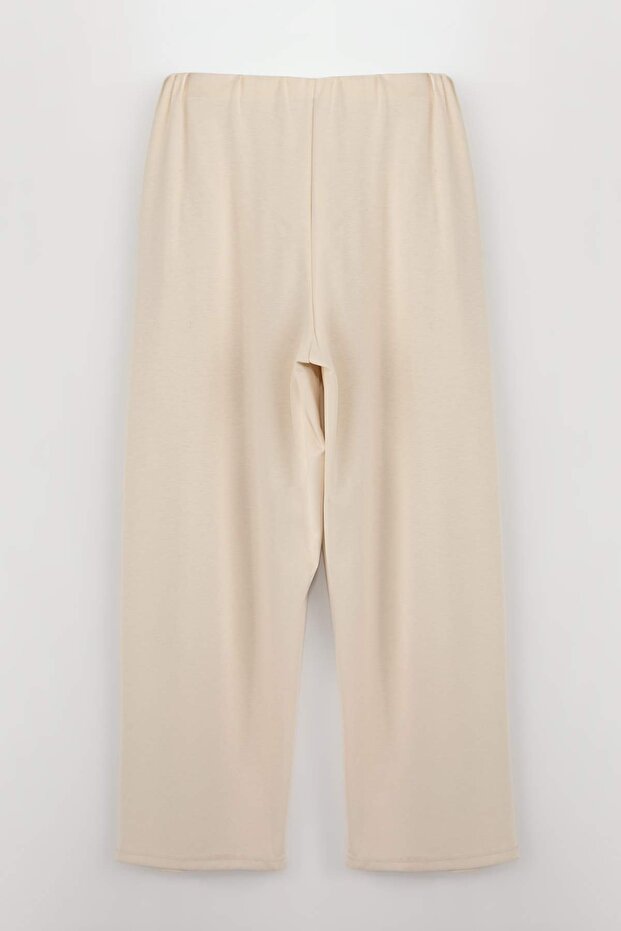 Taş Pileli Wide Leg/Geniş Paça Dökümlü Örme Büyük Beden Pantolon TBBSS26AR00021 - 6