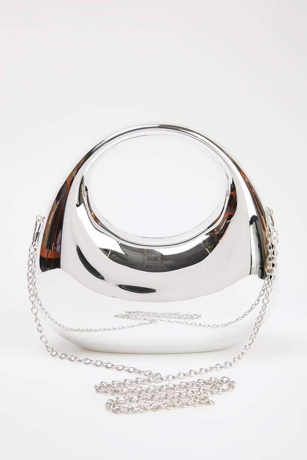 Gümüş Mini Boy Kadın Clutch Çanta TAKSS26PY00002 - 4