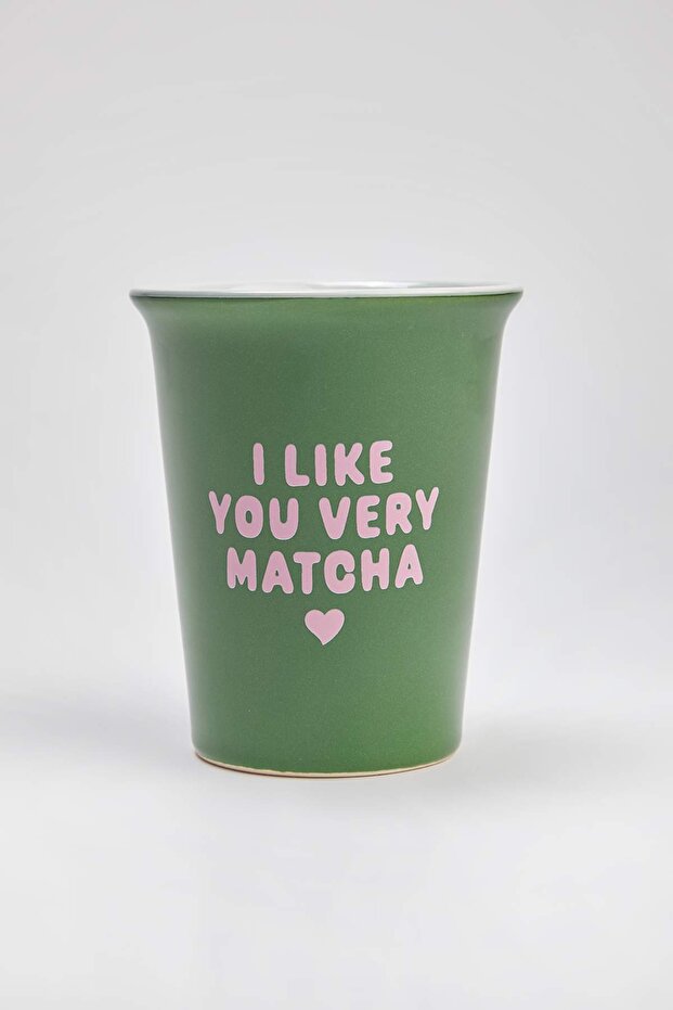 Tekli Slogan Matcha Kupa Seramik 11 cm - 355 ml TPHSS26UP00010 - 2