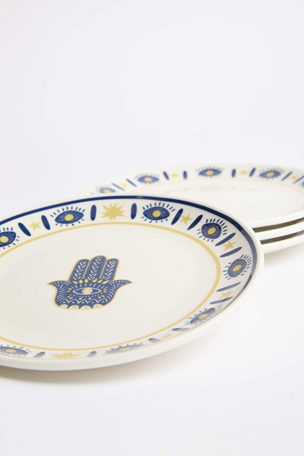 4'lü Şans Desenli Porselen Pasta Tabağı Seti 21 cm TPHSS26TBK00001 - 5