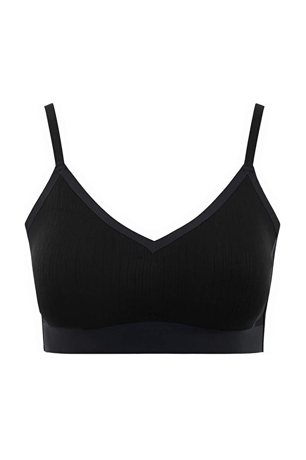 Teen Siyah Hayalet/Dikişsiz Micro Kaplı Bralette Örme Sütyen THMSS26SU00006 - 2