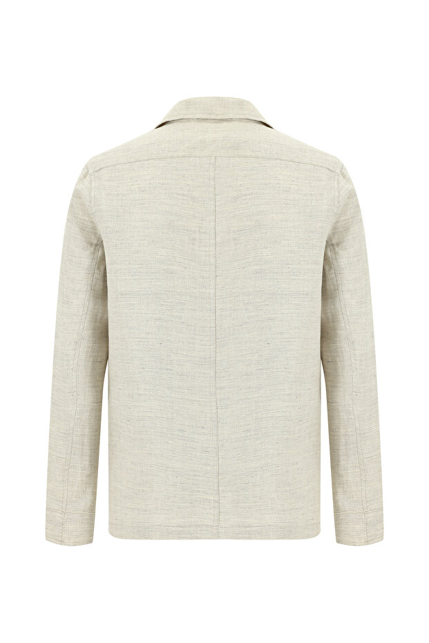 سترة من الكتان منقوشة بقصة قياسية وقياس منتظم من 6 دروب - 2