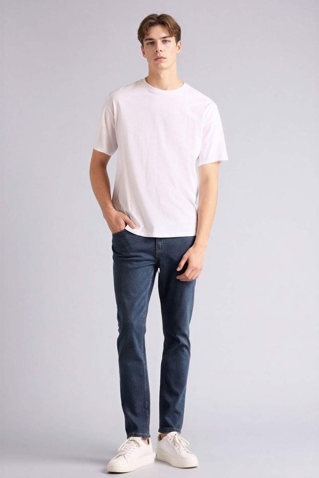 Pedro Slim Fit Slim Fit Regular Waist Narrow Leg Jean Trousers B3622Axvrtl1