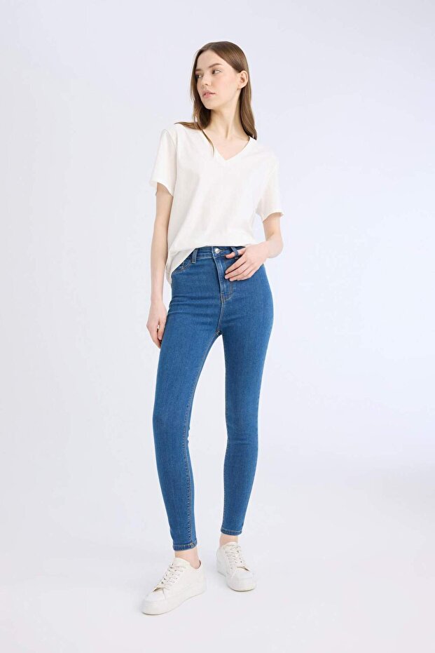 Jegging vysoký pas ke kotníkům úzké kalhoty Jean Pants B7498ax24sp - 5