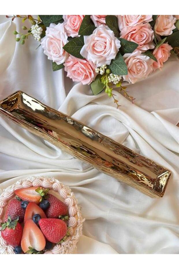 طبق تقديم مستطيل لامع 9x36 سم - 3