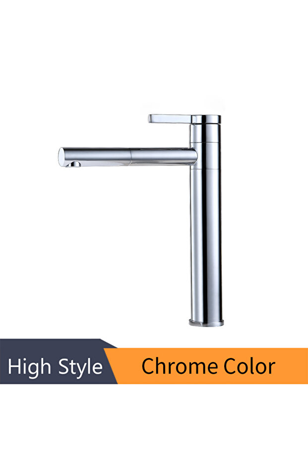 G3/8 High-Chrome Basin Faucets Brass Bathroom Faucet Vessel Sinks Mixer Vanity Tap Swivel Spout Deck