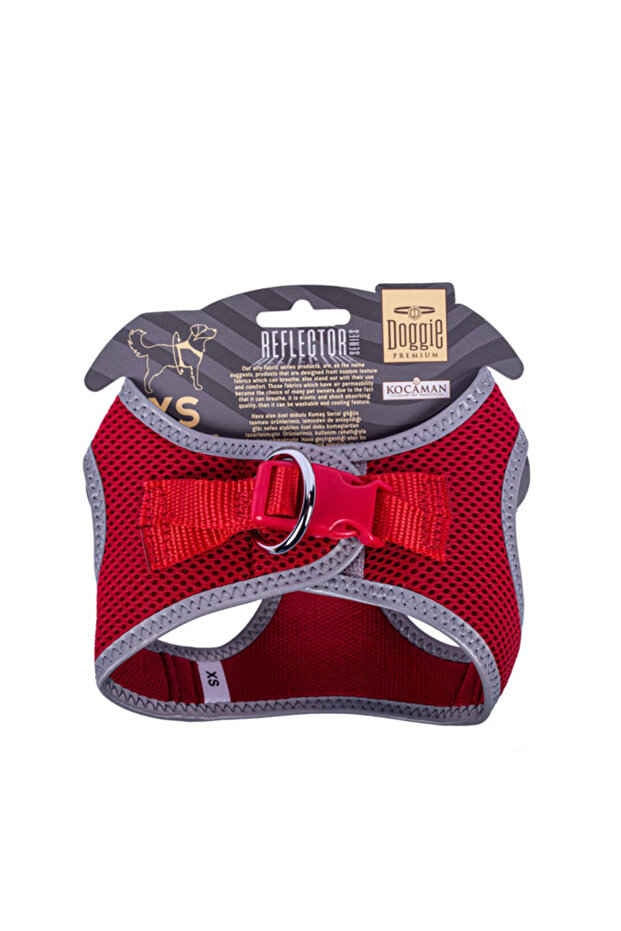 Air Woven Reflector Small Breed Dog Chest Collar Xsmall Red 30-34 cm