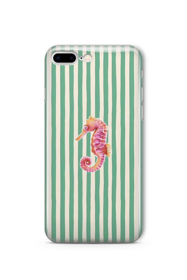 iPhone 7 Plus / 8 Plus Compatible Seahorse Pattern Transparent Phone Case
