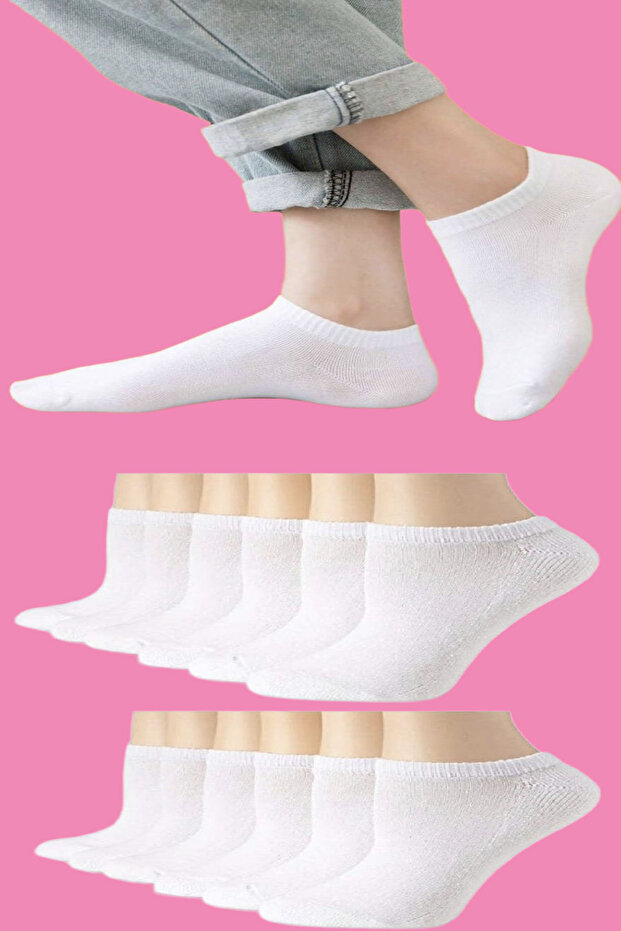 12 Pairs Seamless Cotton Women's Booties Socks Summer Durable Heel And Toe