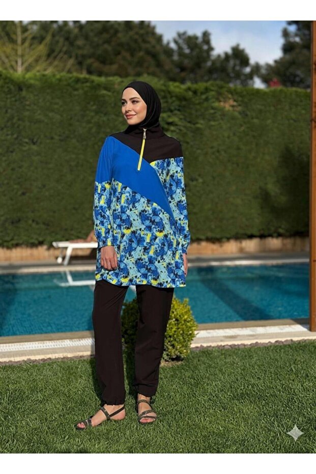 ÇİÇEK FİGÜRLÜ TESETTÜR MAYO - 1