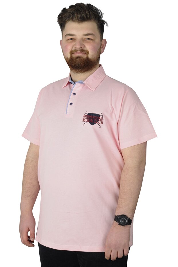 Mode XL Large Size T-Shirt Polo Mode Club 22330 Salmon