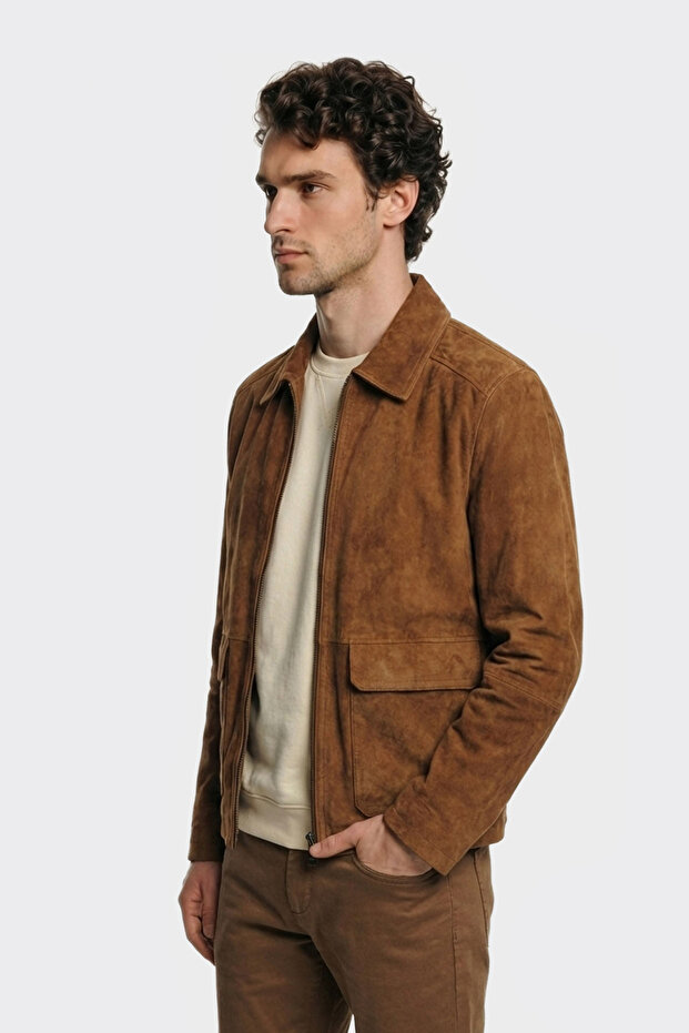 Taba Deri Erkek Ceket - 2
