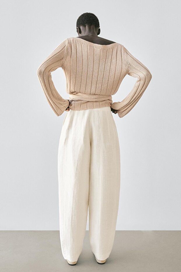 Linen blend balloon pants - 3