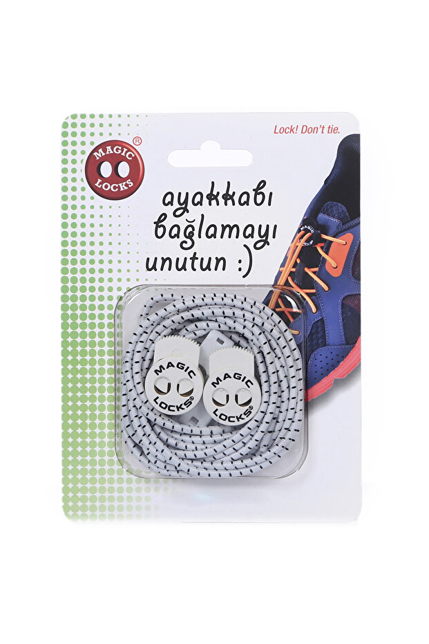 White Lockable Elastic Smart Laces - 1
