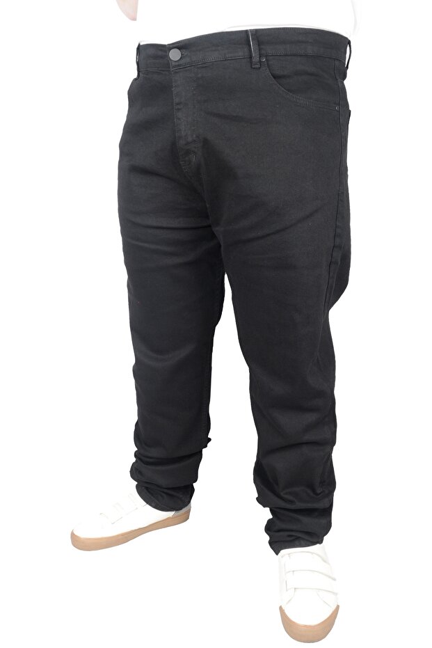 Modexl Mode XL Büyük Beden Erkek Pantolon Kot Black 21920 Siyah