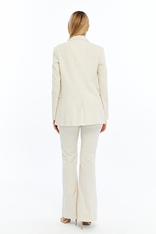 Kadın Keten Blazer Ceket - 3