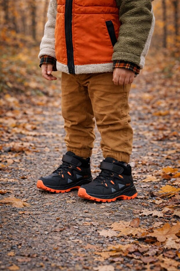 Trekfo Men's Trekking Velcro-Elastic Children's Boots 26-35