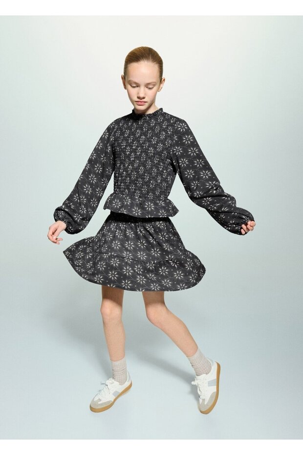 Çiçek desenli etek - 1