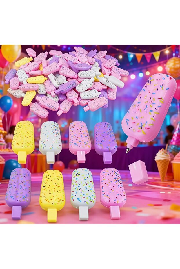 10PCS-1 10-30Pcs Fun 4.9cm Cute Ice Cream Pen for Birthday Party Wedding Carnival Gift Pinata Gift B