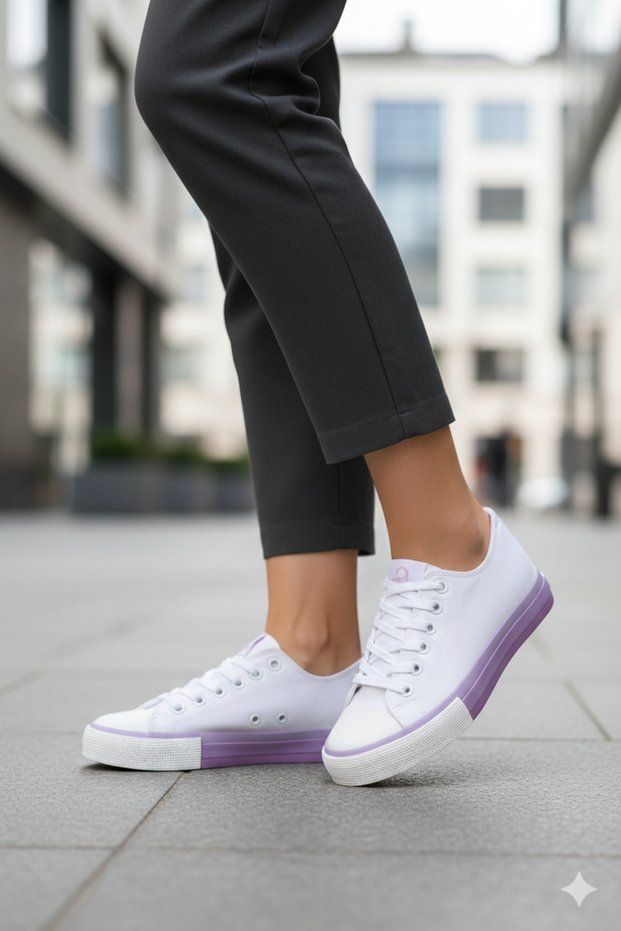 ® | Sneaker Summer Linen Women's Sports Shoes White Lila