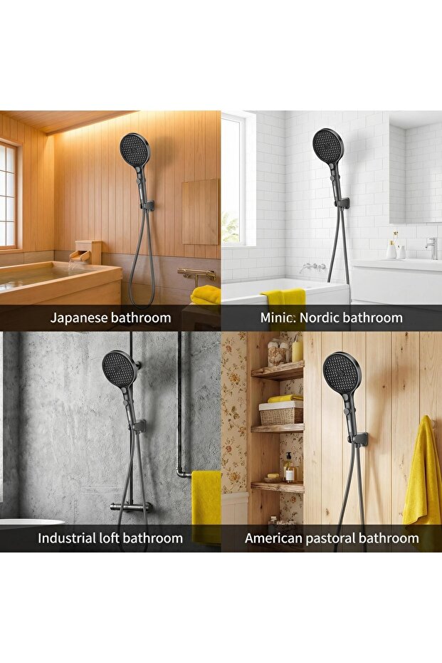 ثلاثة أوضاع للاستحمام، رأس دش كبير بقطر 15 سم مزود بوظيفة ترشيح - 6