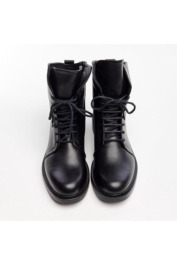 Hakiki Deri Fermuarlı Kadın Bot - 4