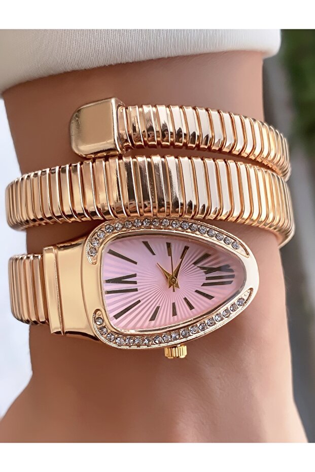 Gold Color Snake Watch, Wrapped Watch, Women's Wristwatch