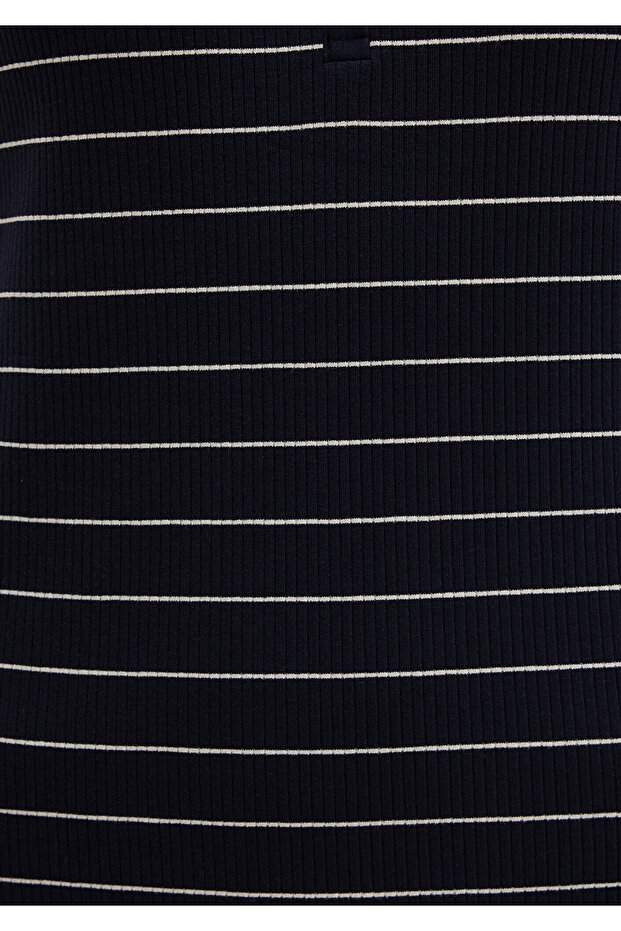 Çizgili Örme Elbise 1310774-91103 - 6