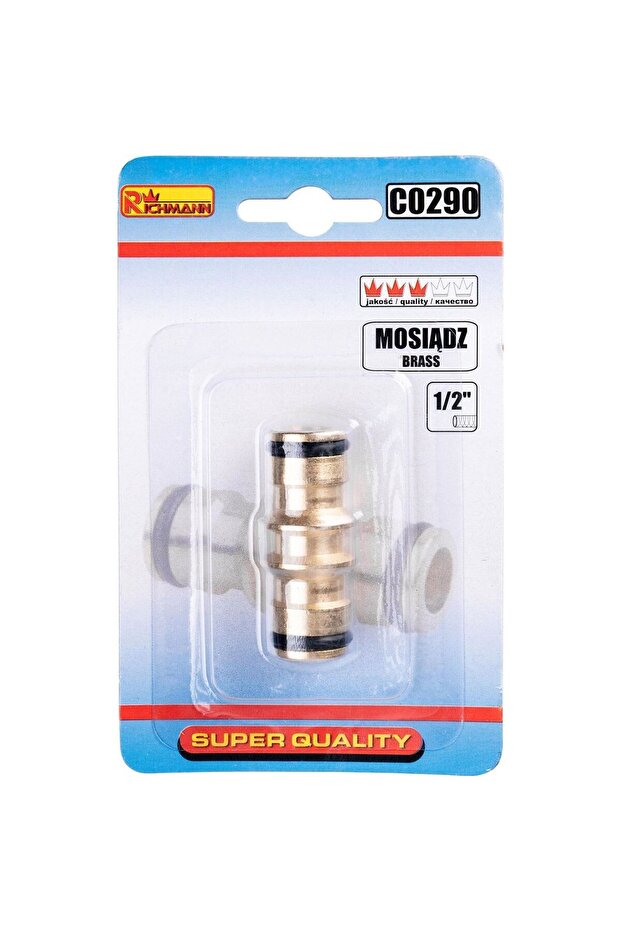 Adapter, quick coupling, brass, 1/2", - 3