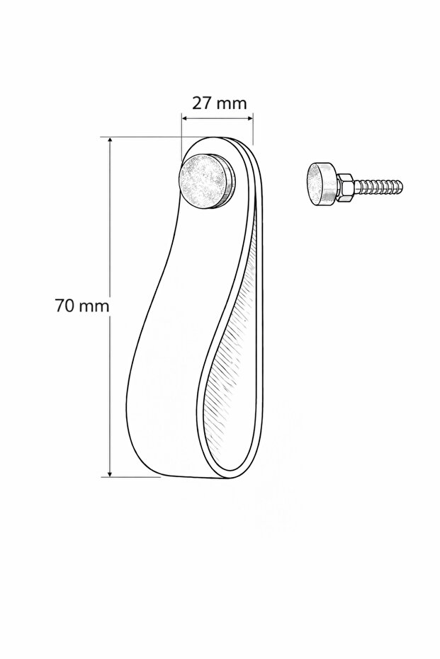 2 Adet Siyah Deri Kulp Çekmece Kulp Dolap Kulp - 4