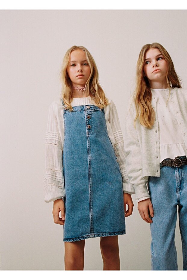 Kısa kot jile elbise - 3