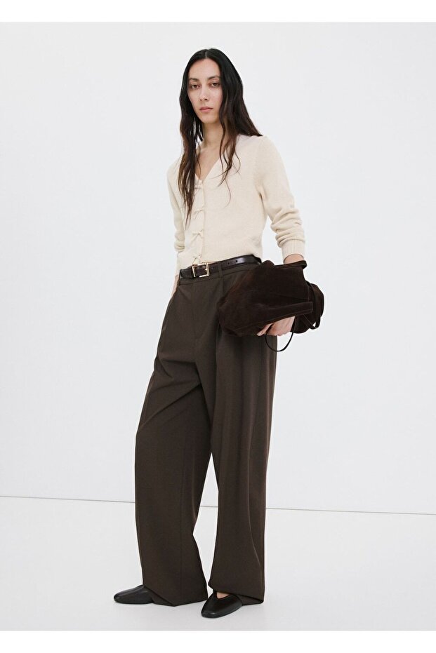 Bağ detaylı triko hırka - 2