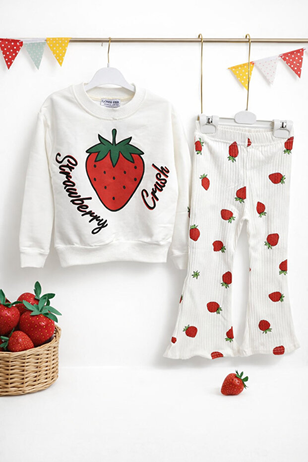 Girl's Suit with Strawberry Details
