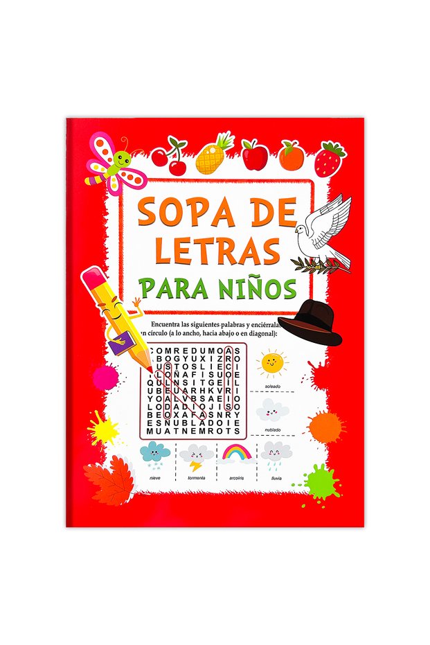 1 Multi colored Sopa De Letras book, three optional puzzle word search games, suitable for brain th.