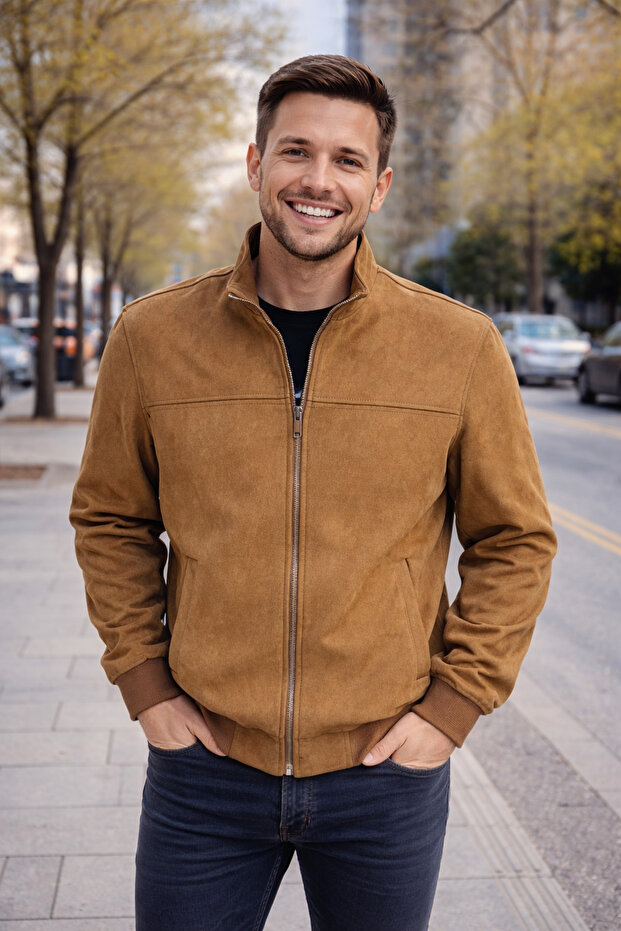 Süet mevsimlik mont - 1