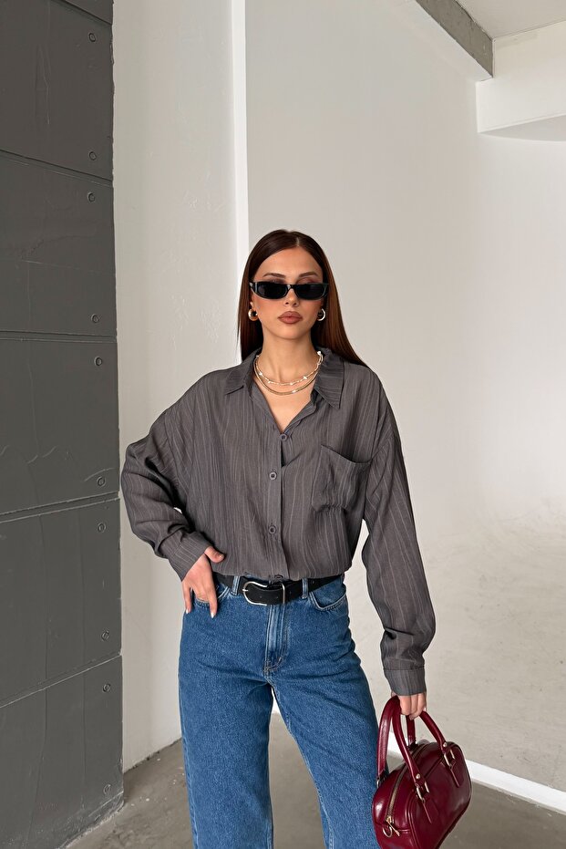 Tensel Oversize Gömlek - 5