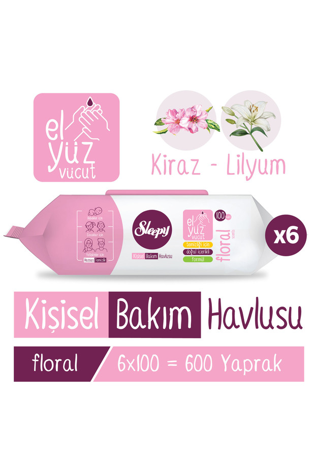 Floral Personal Care Towel 6X100 (600 Sheets)
