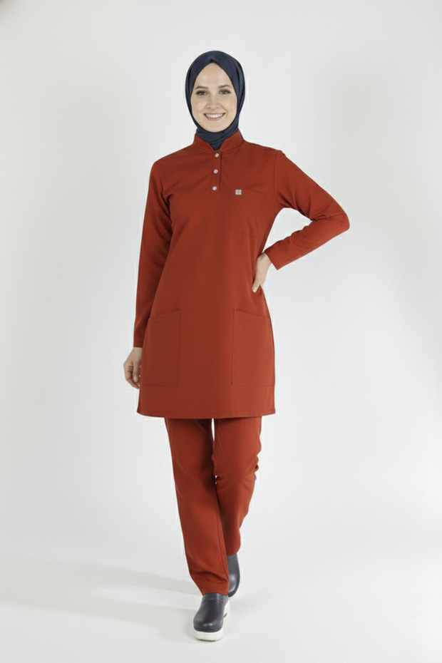 Lycra Nurse Uniform Hijab Suit Tile